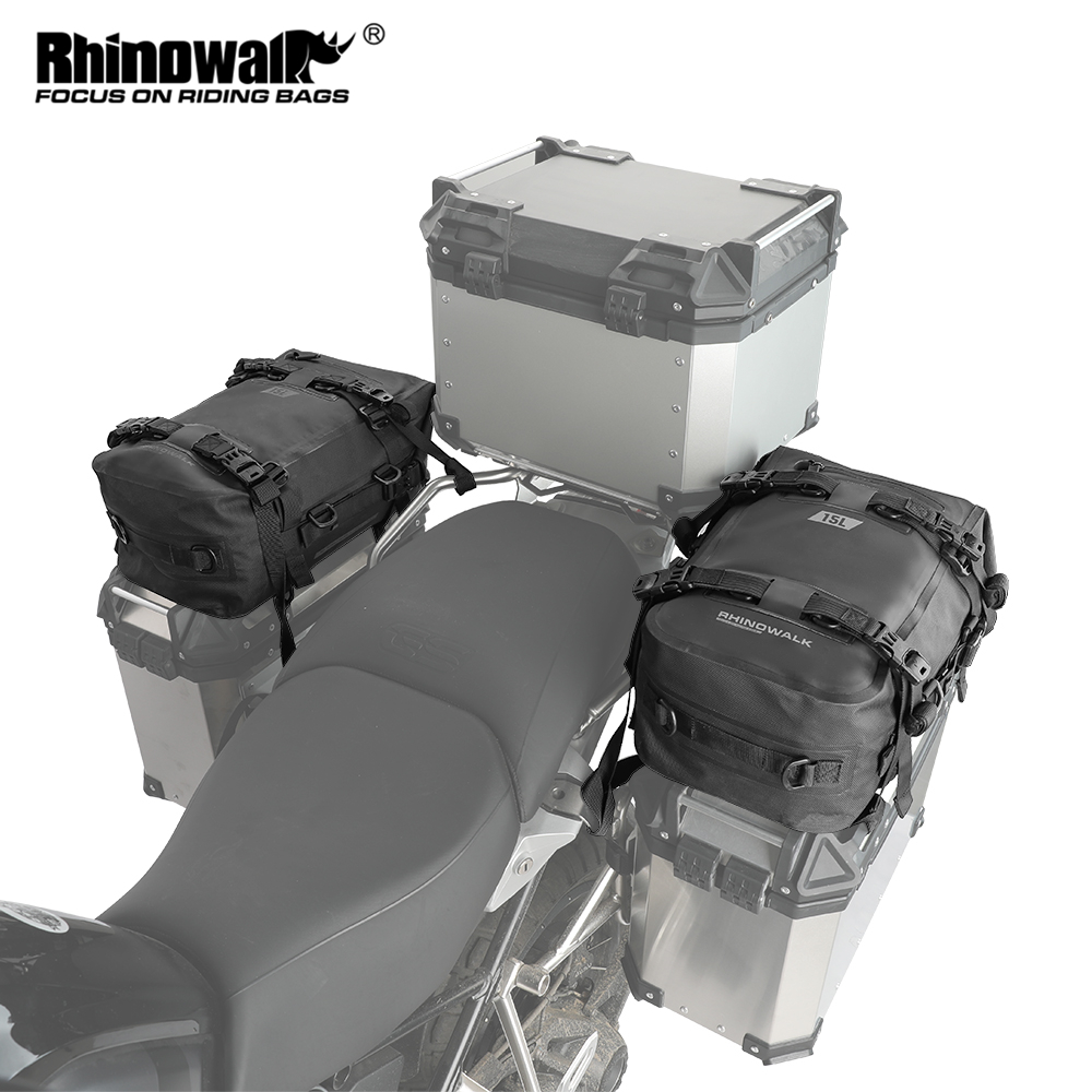 Panniers Waterproof Rear - Rhinowalk Motorcycle Box Top Pannier Bag
