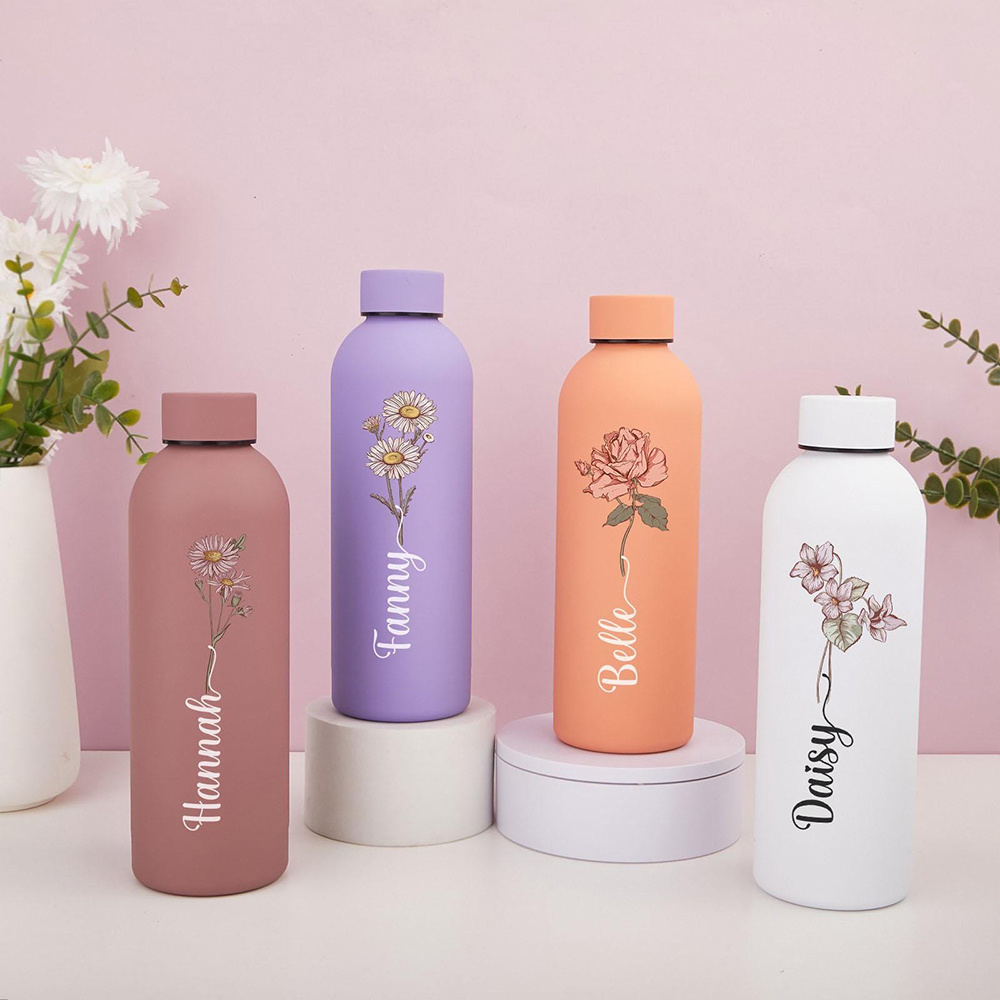 Customized Floral Water Bottle - Commuting By Bike 评论和价格