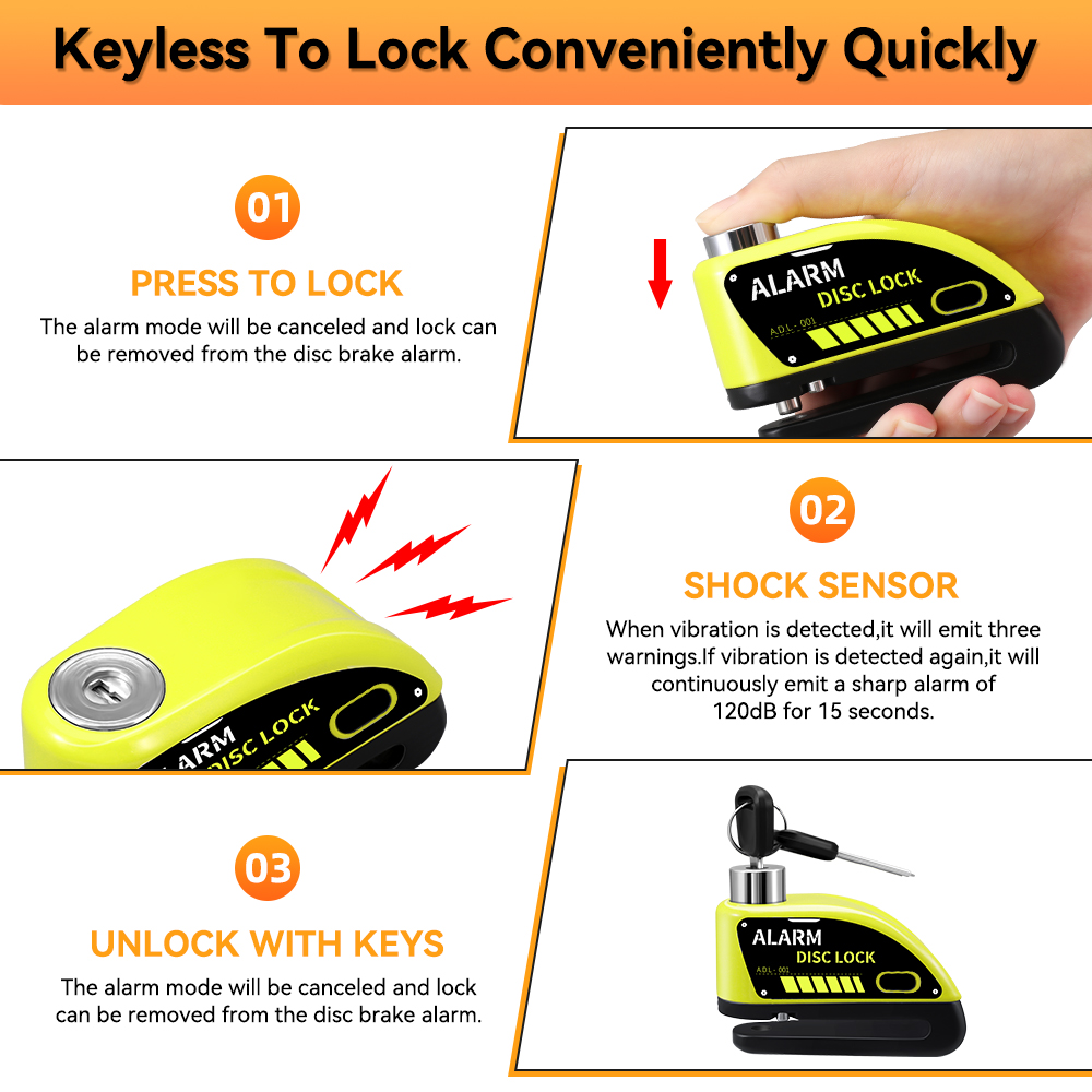 New Bike Motorcycle Alarm Disc - Commuter Bike Lock 评论和价格