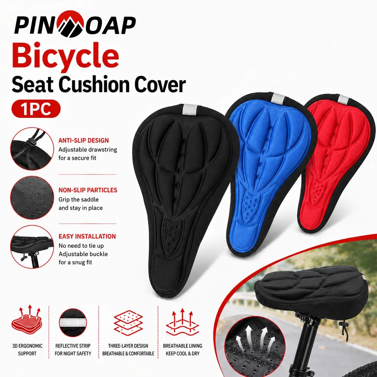 3D Soft Foam Padded Bicycle Sa - Commuting By Bike 评论和价格