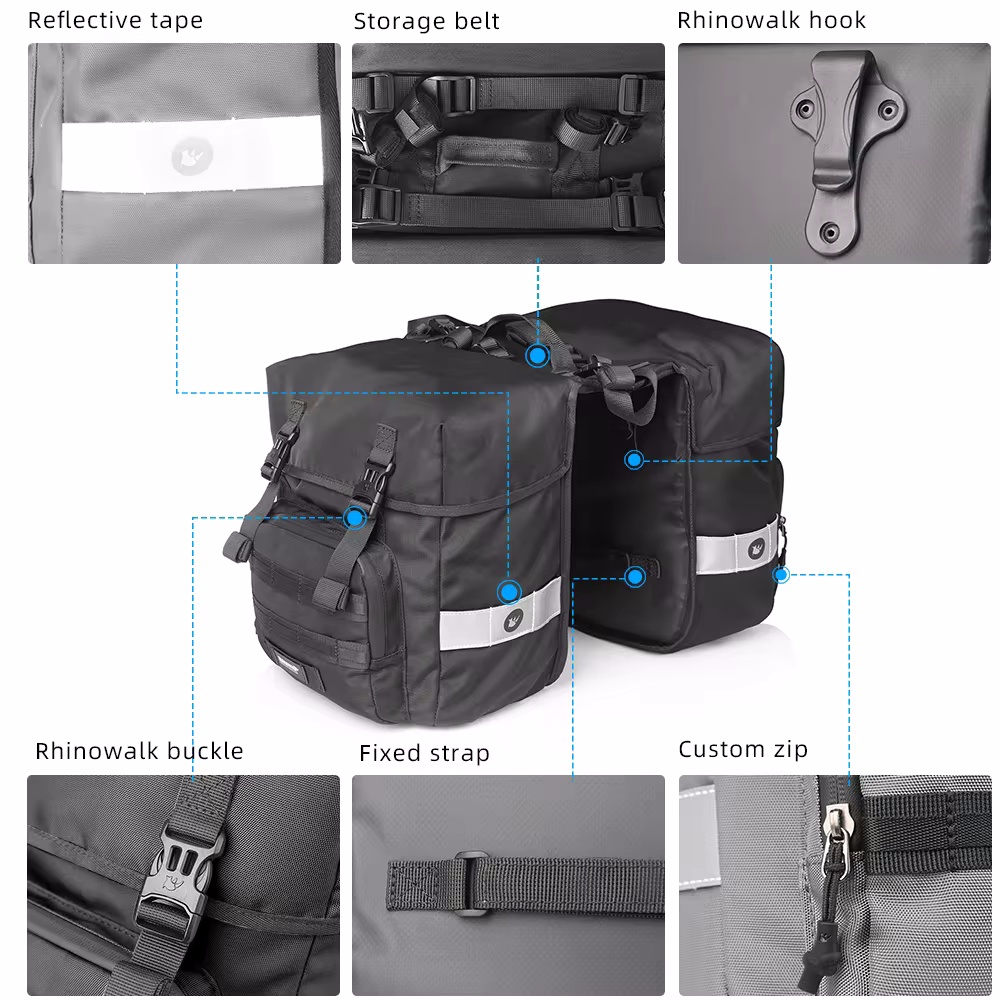 40L Bicycle Pannier Bag 2 in 1 - Panniers Waterproof Rear 评论和价格