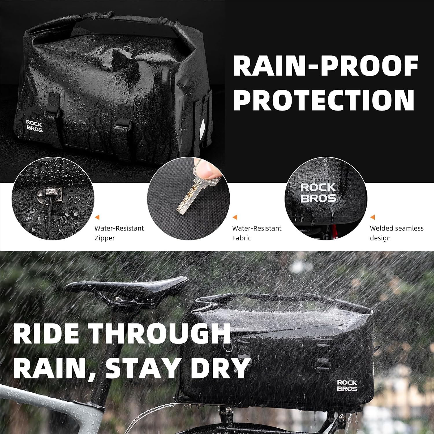 Bicycle Shelf Bag Expandable 1 - Panniers Waterproof Rear 评论和价格