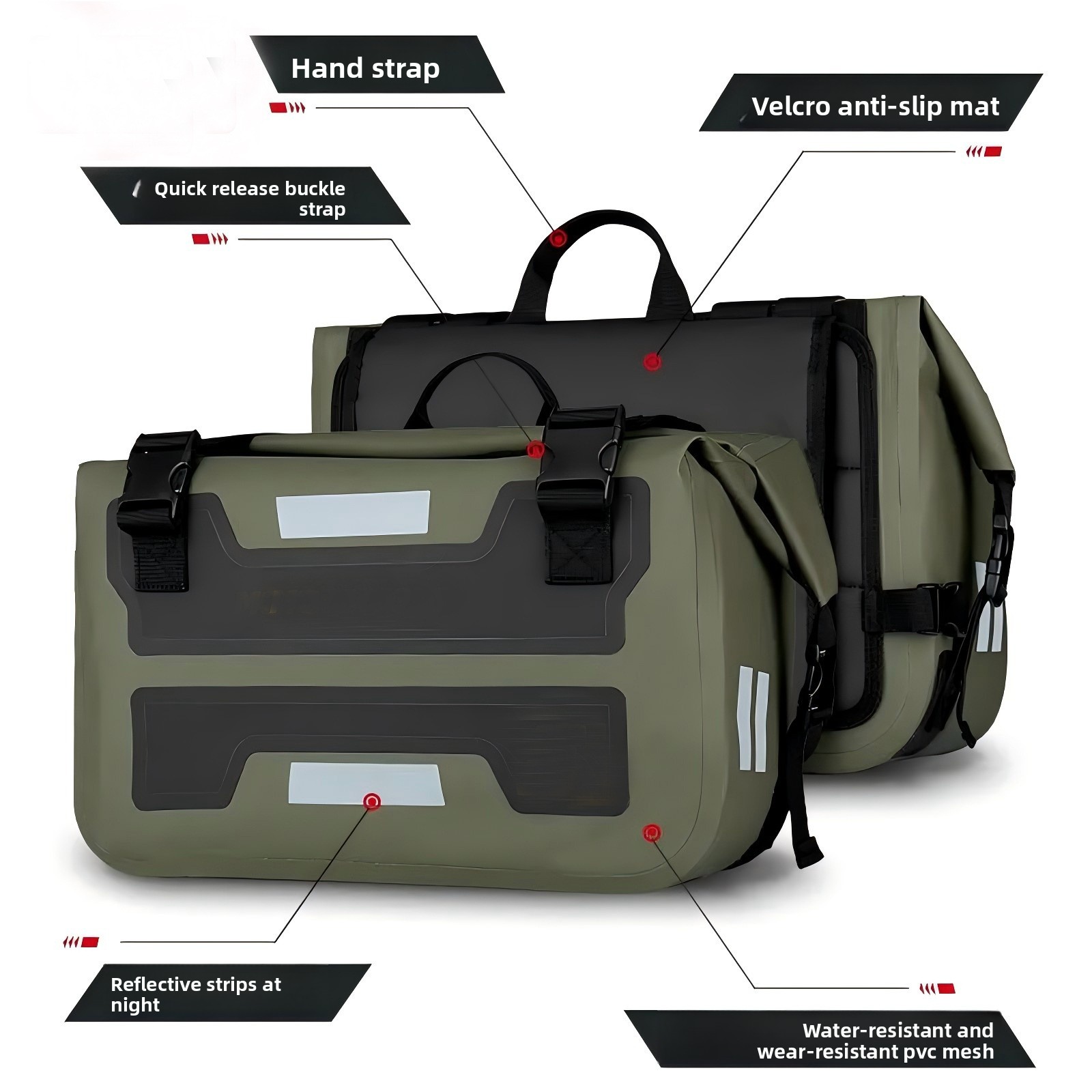 30L x2 Motorcycle Saddle Bags  - Panniers Waterproof Rear 评论和价格